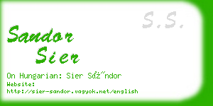 sandor sier business card